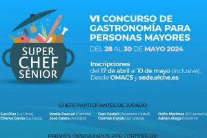 Amplían el plazo de inscripción para participar en ‘Superchef Sénior’