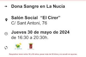 El próximo jueves séptima donación de sangre 2024 en “El Cirer”