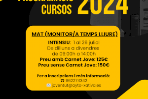 Xàtiva ofrece un curso de monitor/a de tiempo libre dirigido a personas jóvenes para el mes de julio