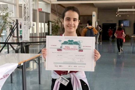 L'alaquasera Erika Espinosa Navarro, primer premi en la Fira Tecnològica de la Comunitat Valenciana pel seu projecte 'Neodoro'
