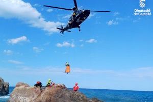 VIDEO | Helicópteros y barcos para rescatar a una persona en los acantilados de Oropesa del Mar: Así se preparan los bomberos para el verano