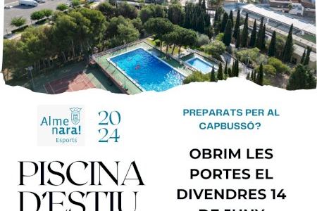 La piscina municipal d'Almenara obrirà el divendres 14 de juny