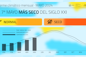 Mayo de 2024 fue el octavo mayo más seco del siglo XXI