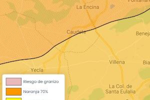 Avisos de reventón término y granizo en Villena