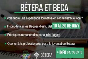 Bétera fomenta las prácticas formativas en el Ayuntamiento con el programa “Bétera et Beca”