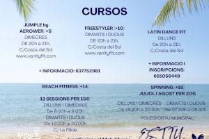 L’Estiu Esportiu de Almenara tendrá clases de beach fitness, spinning, jumper by aerower, freestyler y latin dance fit