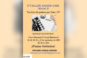 Benidorm impartirá en septiembre el segundo ‘Taller de Escritura de Guiones’ para cine y televisión