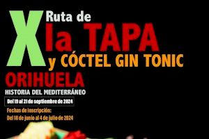 Turismo abre inscripciones para la X edición Ruta de la Tapa y Cóctel-Gin-Tonic de Orihuela