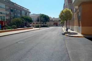 Finalizan las obras de renovación del asfaltado de Bonrepòs i Mirambell en la calle Bulevard de la Generalitat Valenciana y adyacentes