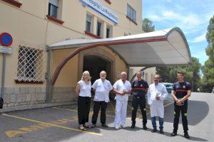 El Hospital de la Magdalena de Castellón se prepara con los bomberos para futuras emergencias