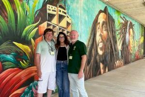 Un mural impulsado por Rototom con la figura de Bob Marley traslada su mensaje de libertad y justicia al centro penitenciario de Albocàsser