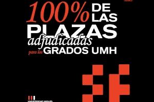 La UMH adjudica el 100% de las 2.520 plazas ofertadas