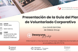 Burjassot acoge la presentación de la Guía sobre Voluntariado Corporativo para empresas