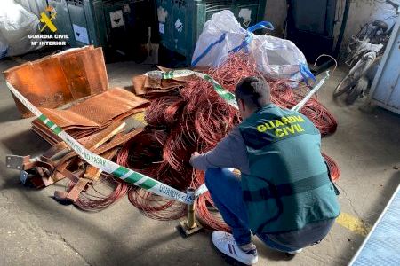 Desarticulada una banda dedicada al robo de cobre en Castellón: recuperan once toneladas robadas en azulejeras de la provincia