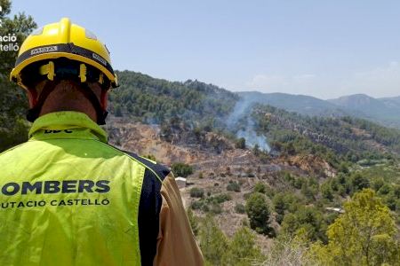 VIDEO | L'incendi d'un camió a Fanzara afecta a una zona de terreny forestal