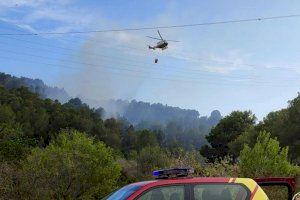 Movilizados varios medios aéreos y terrestres por un incendio forestal en Borriol