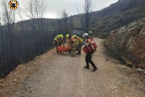 Rescate en Montichelvo: evacuado en helicóptero un hombre herido por la caída de un árbol