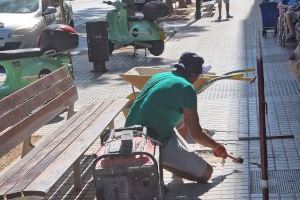 Alboraya repara las aceras de sus avenidas y plazas principales