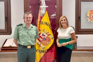 La consellera Salomé Pradas se reúne con el general jefe del Área VI de la Guardia Civil en la Comunitat Valenciana