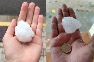 VIDEO | Granizo del tamaño de una fruta azota la Vall d’Albaida