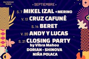 Mikel Izal, Beret, Cruz Cafuné, Andy y Lucas y la Closing Party by Vibra Mahou llegan en  septiembre a Área 12