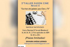 Todavía quedan plazas libres para inscribirse en el ‘Taller de Escritura de Guiones’ para cine y TV de Benidorm