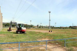 Comienzan en Sagunto las obras para mejorar el campo de fútbol de césped natural de Xulla