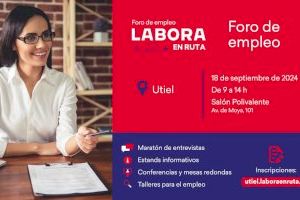 Un maratón de entrevistas de empleo, conferencias y mesas redondas llegan a Utiel con "El Foro de Empleo LABORA en Ruta"