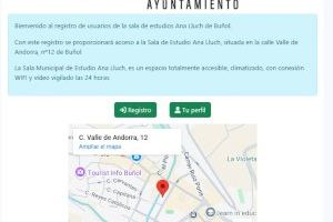 El Ayuntamiento informa de la nueva aplicación de acceso a la sala de estudio de Buñol