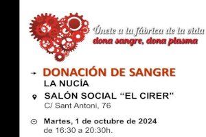 Primera donación de sangre de otoño el próximo martes 1 de octubre  en La Nucía