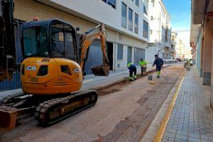 Imagen de archivo de obras de alcantarillado y tuberías en Nules