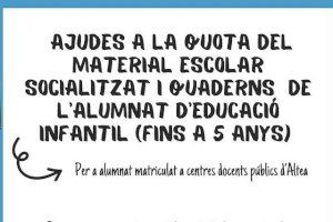 Altea concedeix ajudes al material escolar d’Infantil