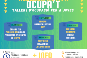 La Casa de la Joventut de Xàtiva impulsa el programa «Recerca Activa: Ocupa’t» per a facilitar l’accés al món laboral