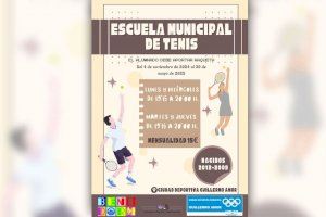 Benidorm inicia en noviembre los cursos de la Escuela Municipal de Tenis