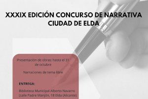 La inscripción para una nueva edición de los concursos de cuentos 'Ciudad de Elda' y de poesía 'Antonio Porpetta' ya está abierta