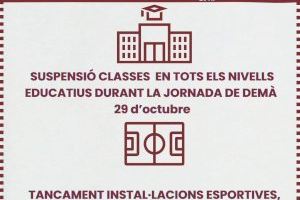 Alzira suspende sus clases debido a la DANA