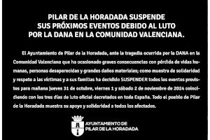 Pilar de la Horadada suspense sus próximos eventos debido al luto por la DANA en la Comunitat Valenciana