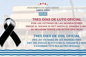 Santa Pola se suma a los tres días de luto oficial por las víctimas de las inundaciones