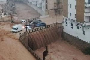 La crecida del barranco del Poyo de Chiva se disparó a las 17 horas y arrasó con los sistemas de medición del caudal