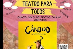 Este domingo, 10 de noviembre, continúa la v edición de “teatro para todos” con el espectáculo de circo “cándido” en Torrevieja