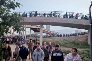 Imagen de archivo de voluntarios cruzando el Puente de la Solidaridad