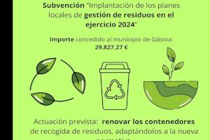 Gátova recibe 29.827,27 € de la Diputación de Valencia para renovar los contenedores de basura