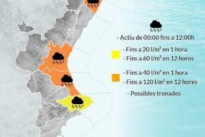 AEMET activa el nivell taronja per risc de pluges fortes i torrencials