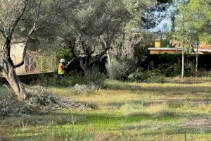 La brigada EMERGE d'Olocau realitza tasques de prevenció d'incendis a la urbanització Pedralvilla