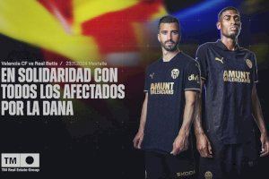 El Valencia CF jugará ante el Real Betis de color negro y con una equipación con mensajes de apoyo a los afectados por la DANA