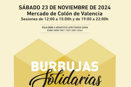 Las Burbujas de la Solidaridad llegan desde Requena al Mercado de Colón de Valencia