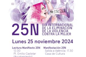 Burjassot con el 25N: Lectura del Manifiesto y Manifestación en València