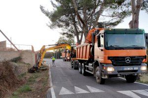 Imagen de archivo de obras en esta misma carretera el pasado mes de octubre en el término municipal de Benassal