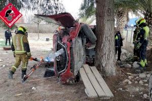 Muere un hombre al estrellase con un coche contra un árbol en Petrer