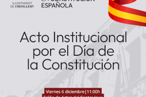 El Ayuntamiento programa un acto con jóvenes por el Día de la Constitución en Crevillent